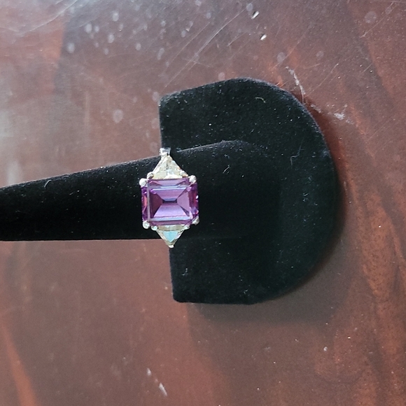 Unknown Jewelry - VTG Sterling silver and faux amethyst ring